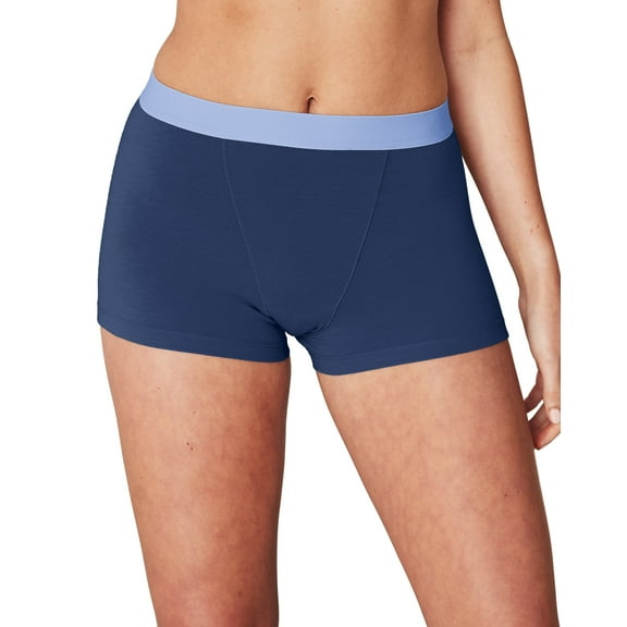 Maidenform Women's Naturally Soft Boxer Brief Navy/Gingham - Size 2XL/9