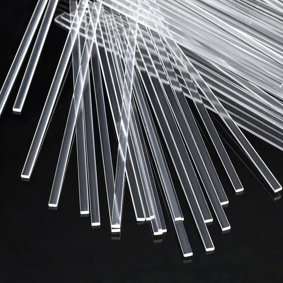 200 Pcs 6" Flat Clear Sticks for Cake Toppers Acrylic Candy Cake Pops Sticks Lollipop Reusable Candy Rods for DIY Cupcake Chocolate Cookie Dessert Decorations