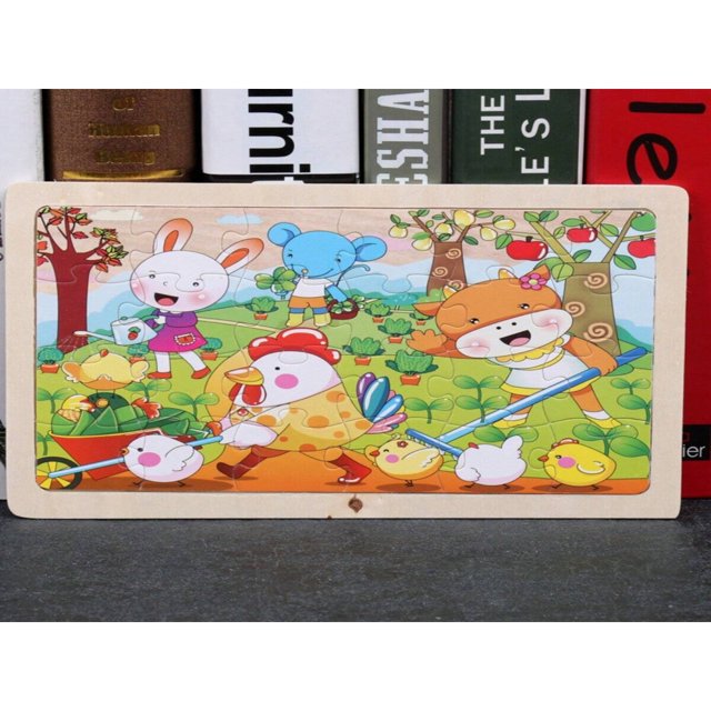 Dosaele 1pc/24pcs Wooden Animal Jigsaw Puzzle Including Sheep/Elephant/Panda/Monkey/Mermaid/Frog Etc. A Fun And Interactive Learning Toy Suitable For Family Gathering Birthday And Hol