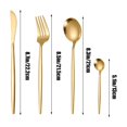 thumbnail image 3 of Xecvkr Stainless Steel 4-Piece Knife fork Spoon Set Western Cutlery Modern Gold Silver Table Upholstery Family Dinner Hotel Home Party Thick Handle Easy Clean 9.6x6.3x1.2in 1PC, 3 of 6
