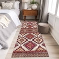 thumbnail image 6 of Red Orange Boho Runner Rug 2x6 Washable Kitchen Rug Non-Slip Lightweight Thin Soft Low Pile Bathroom Runner Geometric Tribal Southwestern Carpet for Hallway Laundry Room Bedroom Entryway, 6 of 9