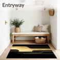 thumbnail image 3 of ODIKA 6'x9' Machine Washable Non-Slip Area Rug, Artistic Black Gold Guitar Strings Contemporary Music High Traffic Rug, Black, 86708, 3 of 7