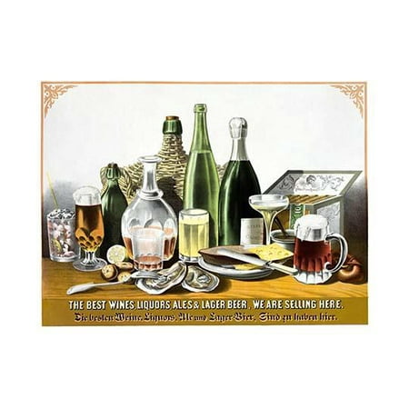 The Best Wines Liquors Ales & Lager Beer. We are Selling Here.- Fine Art Canvas Print (20