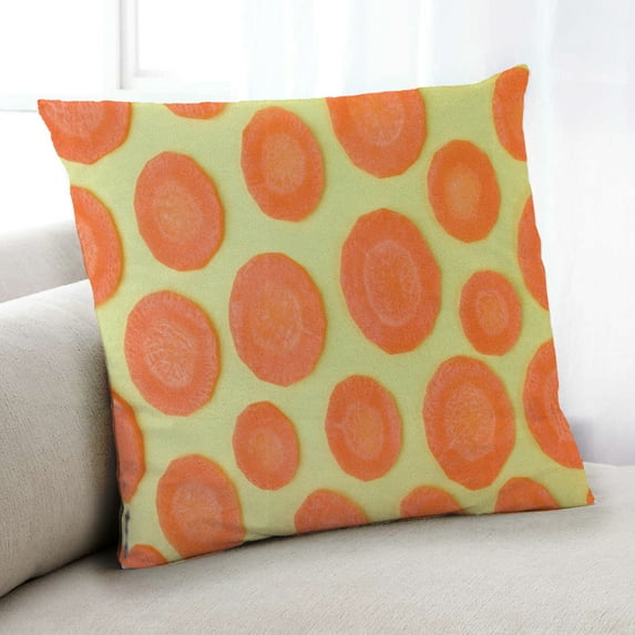 Ahgly Company Foods Carrot Indoor Throw Pillow, 18 inch by 18 inch