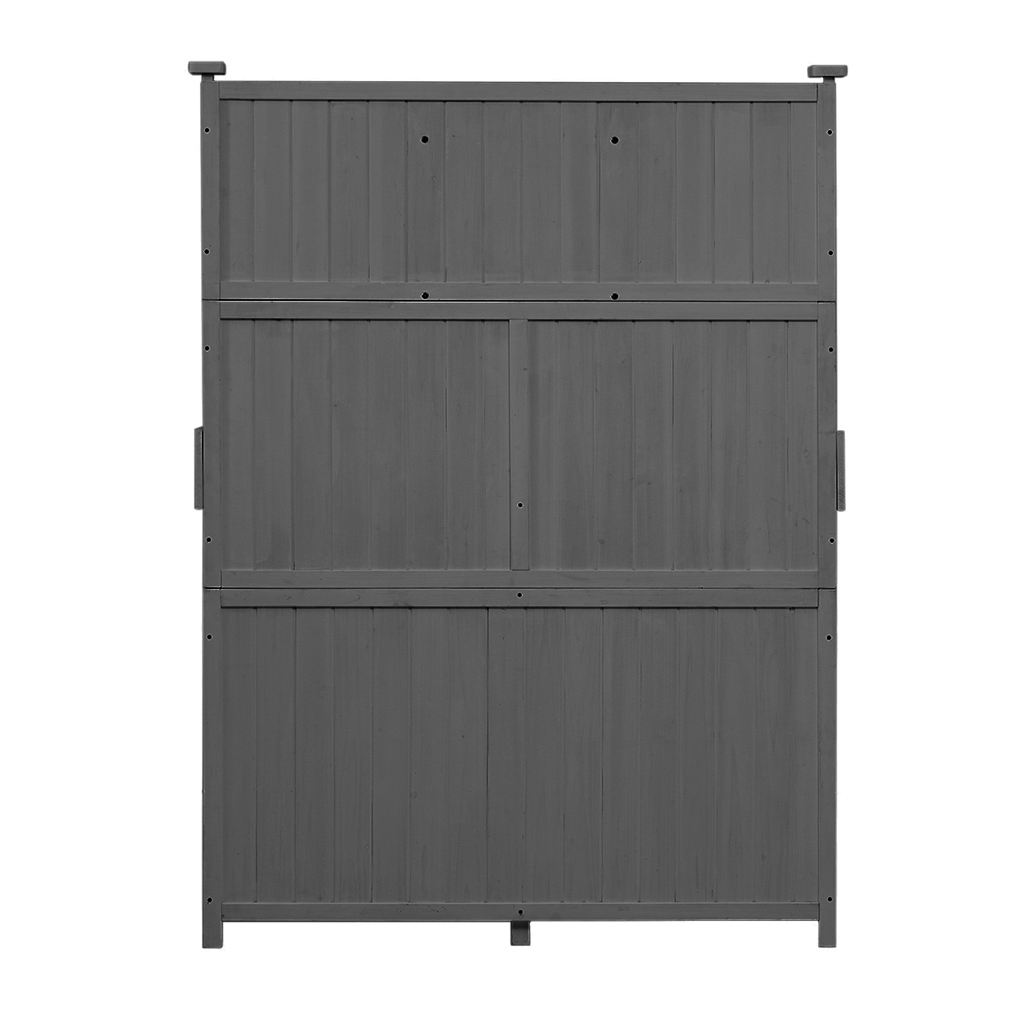 Sailvan 65 inch Garden Potting Bench Table,Fir Wood Outdoor Workstation with Storage Cabinet,Drawers and 3 Tier Shelves,Rustic Patio Island Gray
