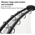 thumbnail image 3 of Utopia Alley Rustproof Wall Mounted Aluminum Double Curved Shower Curtain Rod, Screw Mount Rod, Stronger and More Secure Than Tension, Adjustable Double Shower Rod from 45" to 72", Expandable (Black), 3 of 9