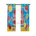 thumbnail image 7 of Pink Watermelon Blackout Curtains for Bedroom/Living Room, Summer Botanical Watercolor Thermal Insulated Kitchen Drapes with Grommets, Light Blocking Window Treatment, 2 Panels 52" x 54", 7 of 7