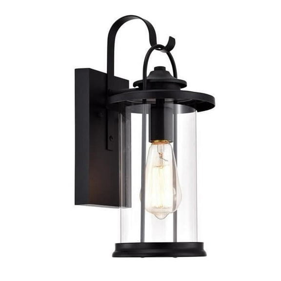 CHLOE Ainsley Transitional 1 Light Textured Black Outdoor Wall Sconce 15" Height