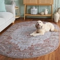 thumbnail image 4 of Safavieh Tucson Nazca Oriental Machine Washable Area Rug, Light Gray/Rust, 5' x 8' Oval, 4 of 14