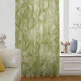 thumbnail image 5 of Sage Green Geometric Sheer Curtains 54 Inches Long, Modern Stereotypic Abstract Art Light Filering Curtains, Breathable Simi Curtain Privacy Drapes for Kitchen Bathroom Small Window Treatment, 5 of 9