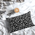 thumbnail image 3 of Salouo Black White Leaves Pattern Pillow Cases,1PC Pillow Covers with Envelope Closure Decorative Pillow Case for Bed Couch,Pillows Not Included-16"x24", 3 of 6