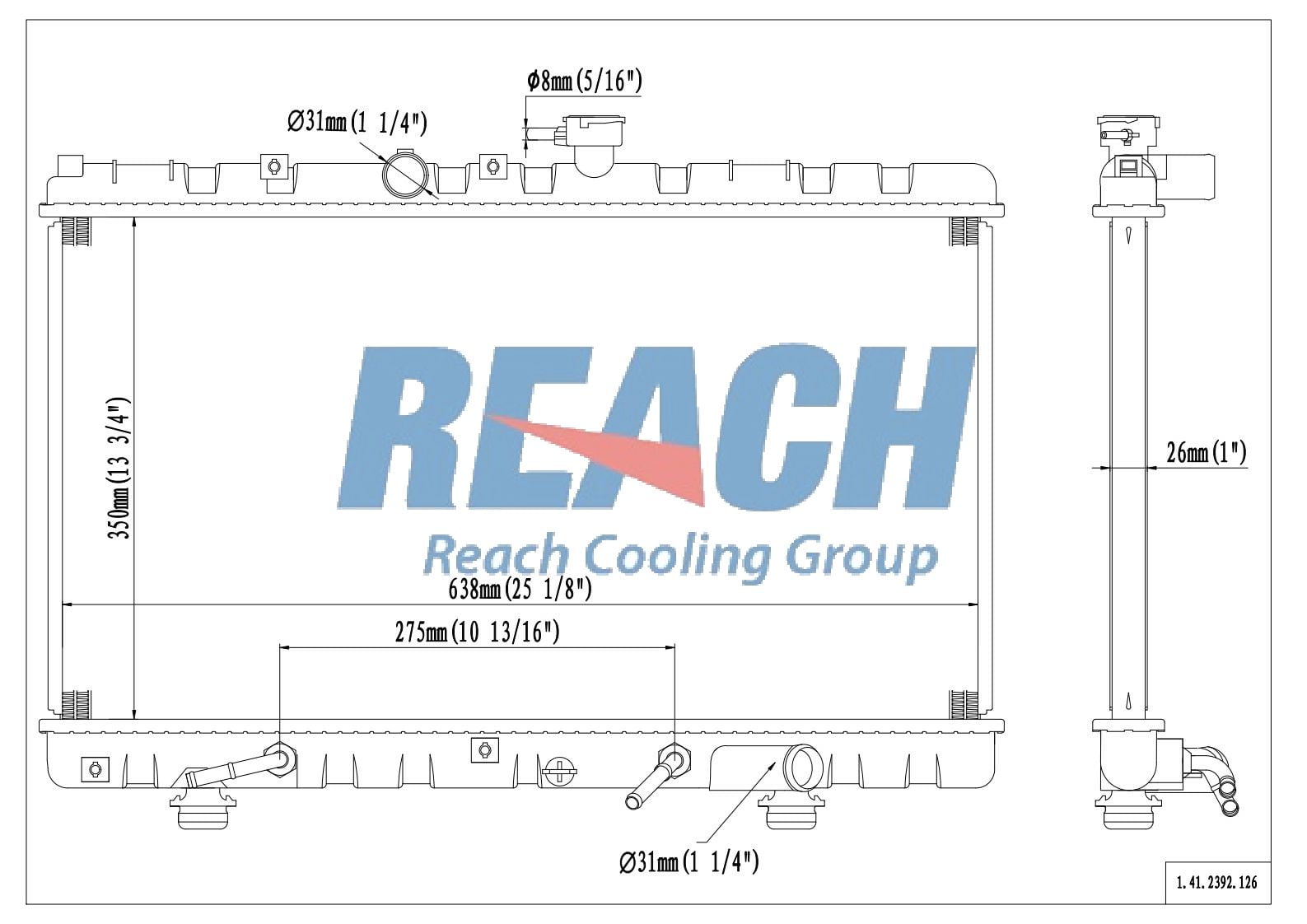 REACH Radiator 41-2392 for 02-01 Kia Rio