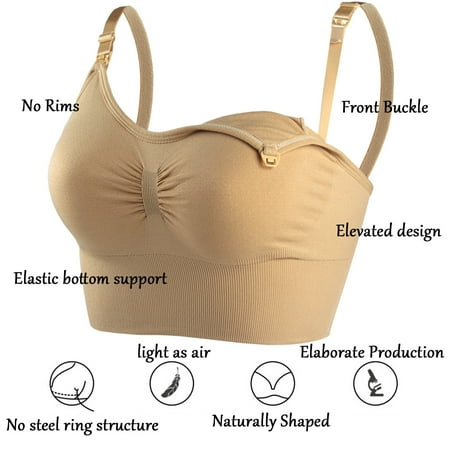 

PEASKJP High Support Sports Bras for Women Snugly Push Up Bra Wireless Padded No Underwire Bralettes Lace Plunge Bras Women s Lingerie Beige M