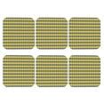 thumbnail image 2 of Bingfone Vintage Mardi Gras Purple Yellow Plaid Leather Drinks Coasters With Set Of 6,Suitable For Home Kitchen,Coffee Cup Coasters Home Gift, 2 of 9