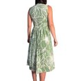 thumbnail image 2 of Floral Dresses for Women Plunge V Neck Sleeveless Midi Dress Flowy Casual Garden Party Summer Swing Sundress Green S, 2 of 6