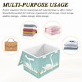 thumbnail image 6 of Yayeee Collapsible Cube Storage Bin with Lid Fabric Closet Decorative Basket with Handles, White Cartoon Swan, 6 of 7