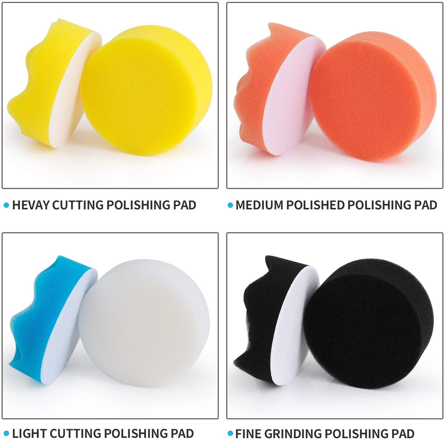 3 Inch Drill Buffing Pad, 11 Pcs Car Foam Polishing Pads Kit, Drill Buffer Polisher Attachment Buffing Kit for Car Polishing, Waxing, Sealing Glaze