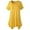 A0810-Yellow, variant on QUINDOS Summer Dresses for Women Short Sleeve Crew Neck Sundress Casual Sun Dresses Pleated Solid Color Knee Length Mini Dresses for Women