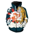 thumbnail image 2 of Sudadera con capucha con estampado 3D de dibujos animados de tigre para hombre, ropa de calle, sudaderas con capucha de manga larga, sudaderas casuales de moda con cremallera de gran tamaño, 2 of 4