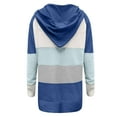 thumbnail image 5 of YWDJ Sweaters for Women Cardigan Open Front Long Hoodies For Lace Up Pullover Jacket Color Block Sweatershirt Blouses Fall Casual Loose Coat Long Sleeve Tops Sweater Blue XS, 5 of 6