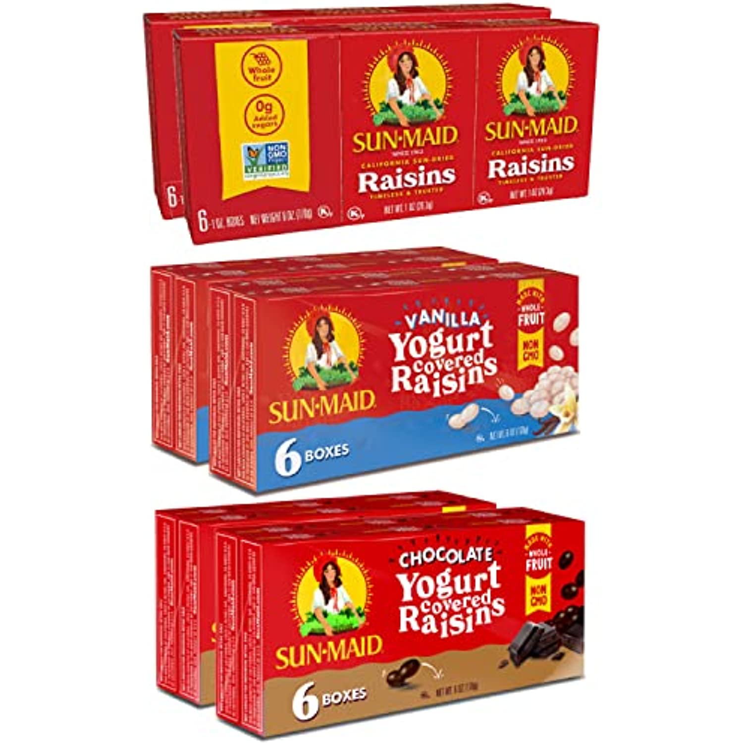 SunMaid Vanilla Yogurt And Chocolate Yogurt Covered Raisin Variety