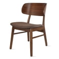 thumbnail image 6 of Modern Farmhouse Walnut Wood Finished Dining Chairs with Elbow Back, Upholstered Fabric Cushion Seat, Set of 2, 6 of 10