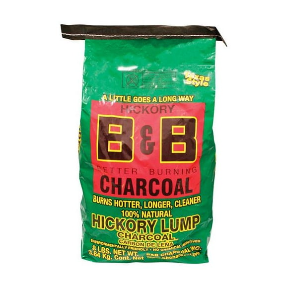 B&B Charcoal Organic Hickory Lump Charcoal - 8 lbs