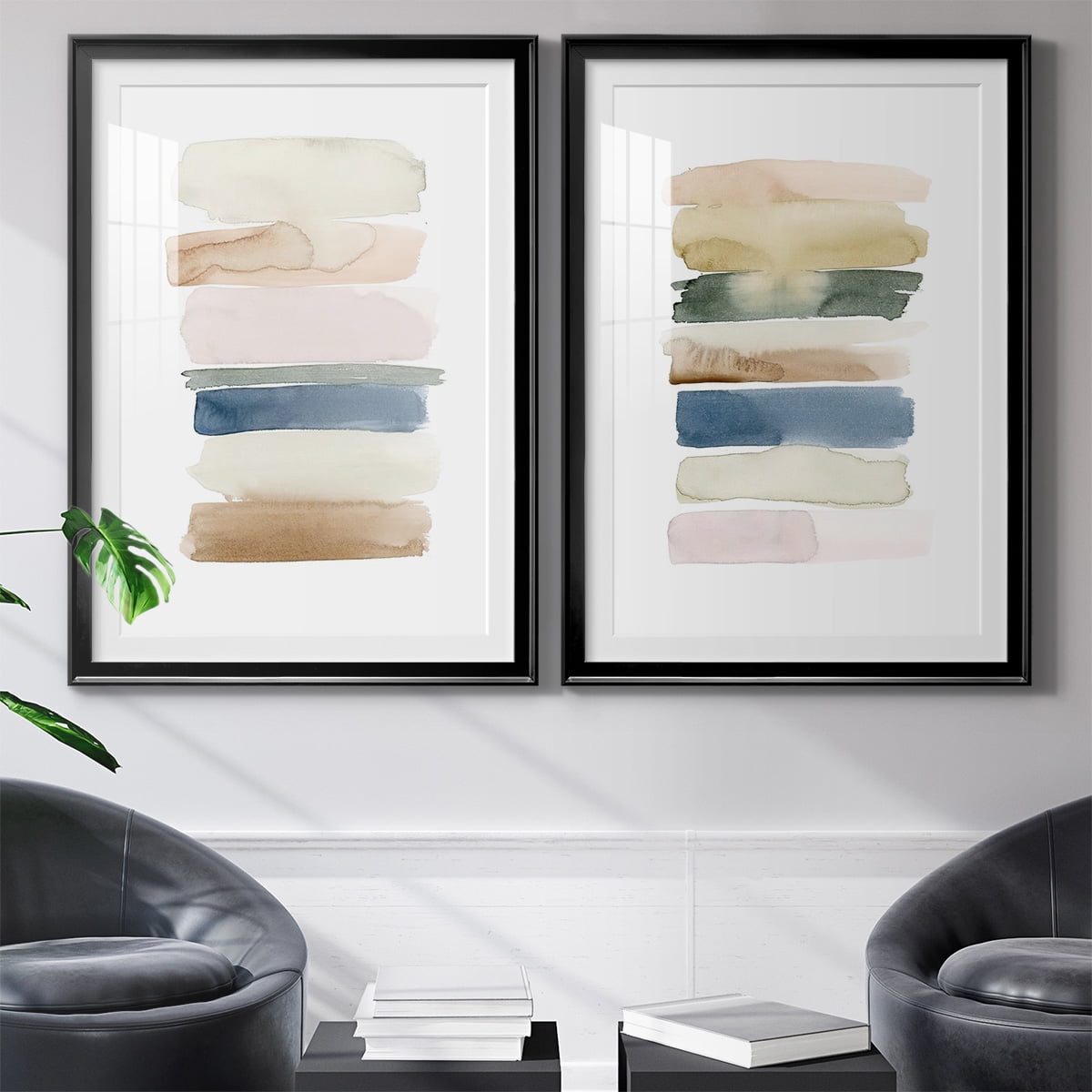Wexford Home Faint Swatches I Premium Framed Print, 22.5" x 30.5" - Ready to Hang, Black (Set of 2)