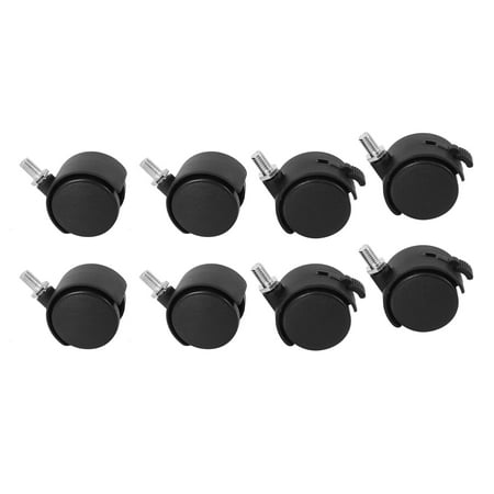 

Set of 8 Screw in Caster Wheels - 2 with Lock Function
