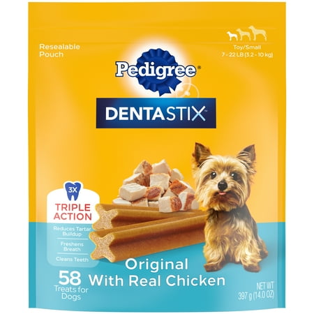 UPC: 0023100139906 | Pedigree Dentastix Original Flavor Dental Bone Treats For Toy/Small Dogs 13.97 oz Pack (58 Treats)