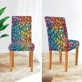 thumbnail image 3 of Yayeee 4 Pack Dining Chair Covers Stretch Parson Chairs Slipcovers Seat Protector, Colorful Dragon Scales Pattern, 3 of 6