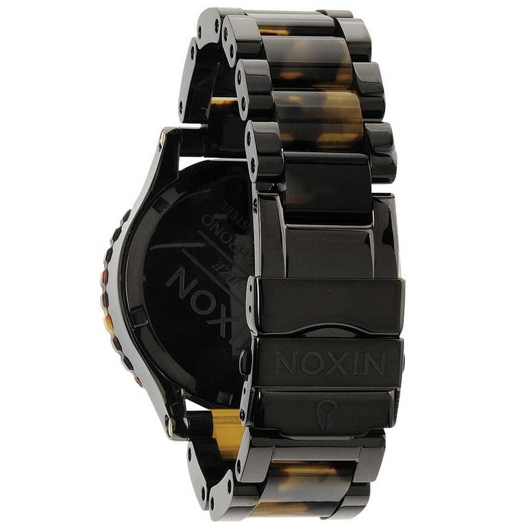 Nixon Women's A037679 42-20 Chrono Black IP Steel & Tortoise