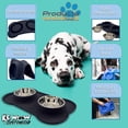 thumbnail image 3 of KE WOOW Dos platos de 400 ml c/u y Tapete Hueso de Silicón, Doble Plato para Perro, Acero Inoxidable, Tazón de Croquetas para Perros, Tazon para Agua, Comedero para Gato, Color Negro KE WOOW Plato Hueso mediano, 3 of 8