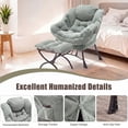 thumbnail image 2 of OMNIBERG Lazy Chair with Folding Ottoman, Oversized Comfy Lounge Chair with Armrests and Side Pocket for Reading, Relaxing, and Napping, Perfect for Living Room, Bedroom or Office, Green, 2 of 9