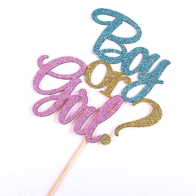 Cake Topper Baby Shower "Boy Or Girl" En Or - Décoration Gâteau En Plexiglas Brillant | 11x16 Cm | Pour Fête Naissance