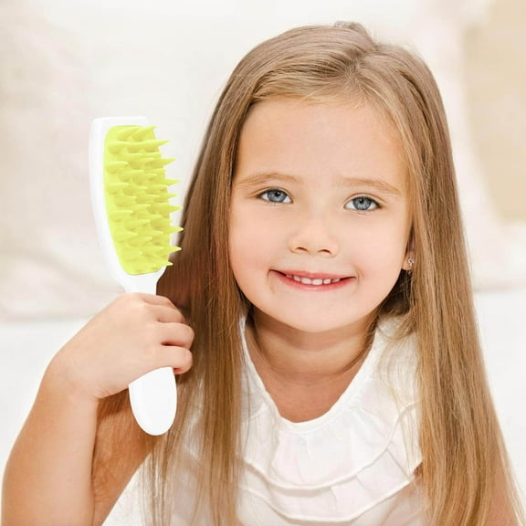 Scalp Massager Shampoo Brush Long Handle Hair Scalp Scrubber For Wet Dry Hair Washing Soft Silicone Portable For Women Men Kids