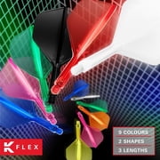 Target Darts K-Flex Integrated Dart Flights and Shafts, Short Stem (19mm), No.6 Flight, 9-pack Bundle, Black, White & Clear | Kflex 2 In 1 Flight and Stem, Professional Darts Accessories
