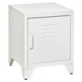 thumbnail image 2 of HomCom Indoor Industrial Adjustable Steel Rectangle End Table, White, 2 of 9