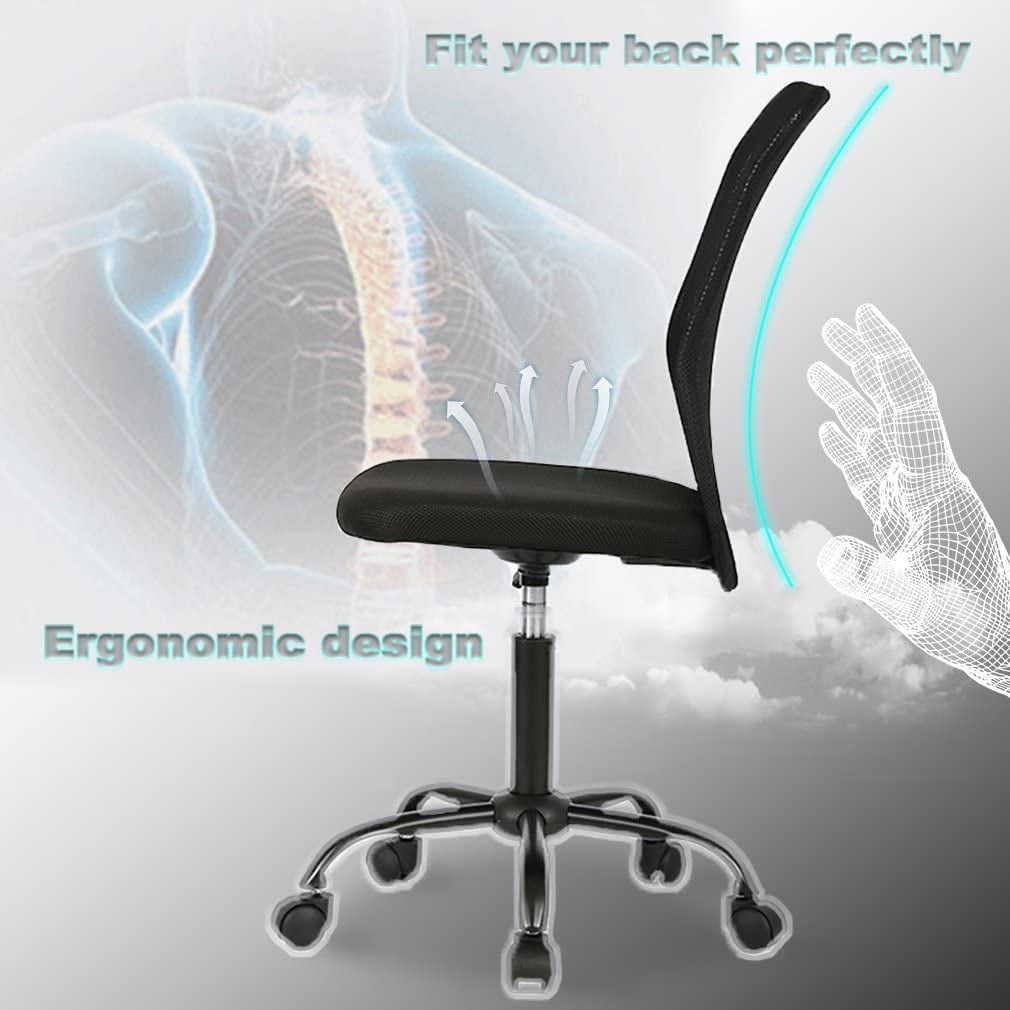 BestOffice Ergonomic Office Chair, Rolling Swivel, Lumbar Support for Men, Women, 4 Pack(Black)