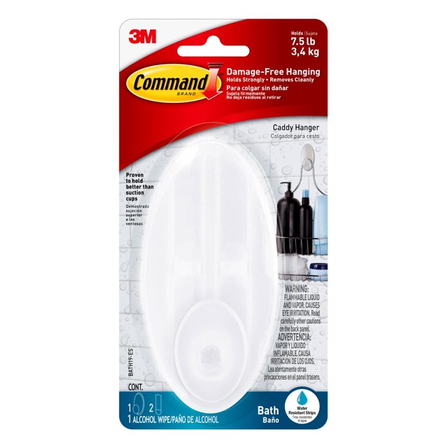 Perchero Command Caddy, capacidad de 3,4 kg, resistente al agua
