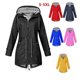 thumbnail image 2 of 1 unidad de abrigo impermeable para exteriores para mujer, chaqueta impermeable con cremallera larga para otoño e invierno, chaqueta impermeable para mujer, cazadora con capucha, prendas de vestir, 2 of 4