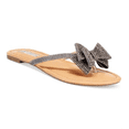 thumbnail image 4 of INC International Concepts Women's Mabae Bow Flat Sandals Shoes Silver Size 7 M, 4 of 6