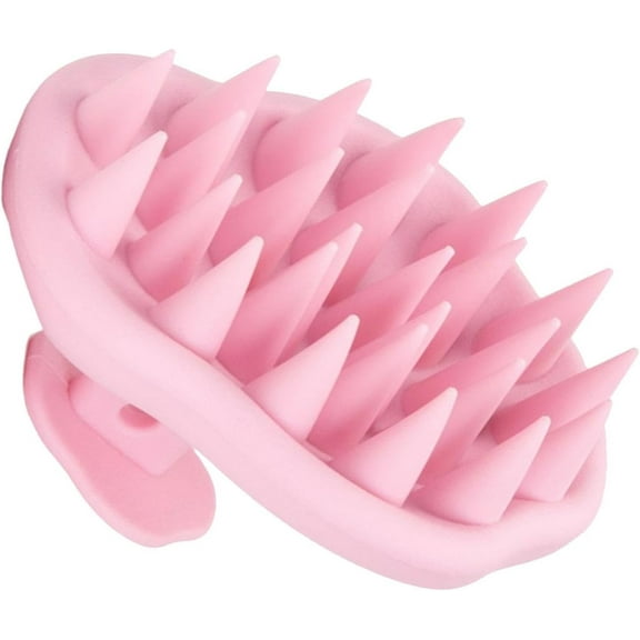 Hair Scrubber Hair Scalp Wet and Dry Hair Handheld Comfortable Manual Head Scalp Massage Brush Shampoo Brush for Pets Styling Tools, Pink