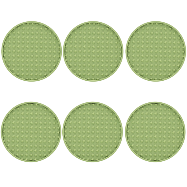 6 posavasos de silicona para vino - verde frijol MFZFUKR CPB-DE-LYY1148-7