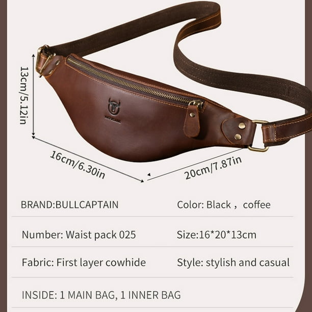 Genuine Leather Waist Pack Vintage Fanny Pack Men Cowhide Crossbody Belt Bag Shoulder Bag Walmart