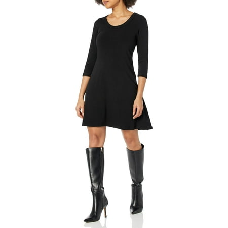 Karen Kane Women's 3/4 Sleeve Sweaterdress, Black