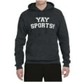 thumbnail image 2 of Wild Bobby YAY SPORTS! Sports Unisex Graphic Hoodie Sweatshirt, Heather Black, Large, 2 of 5