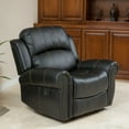 thumbnail image 2 of GDF Studio Hetel Contemporary Upholstered Gliding Recliner, Black Faux Leather, 2 of 12