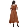 thumbnail image 4 of Moomaya Robe Midi à Manches Courtes en Viscose Imprimée pour Femmes, Taille à Cordon de Serrage, 4 of 4
