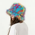 thumbnail image 5 of KelaJuan Women Bucket Hat Fuzzy Multicolor Fisherman Cap Cute Plush Hat for Autumn Winter, 5 of 6